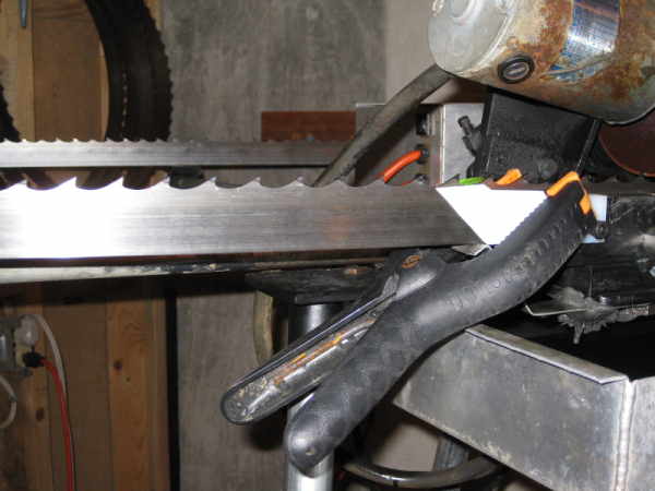 Side view of the blade wiper on an LTAGA sharpener
