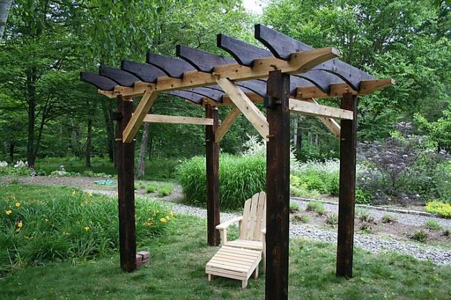 Pergola
Designed and cut with hand tools.
