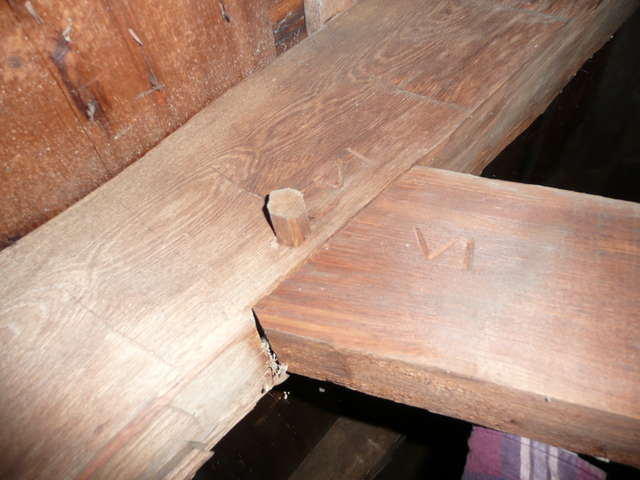 square pet in a round hole
Rafter brace in attic of Church in Delanson NY
